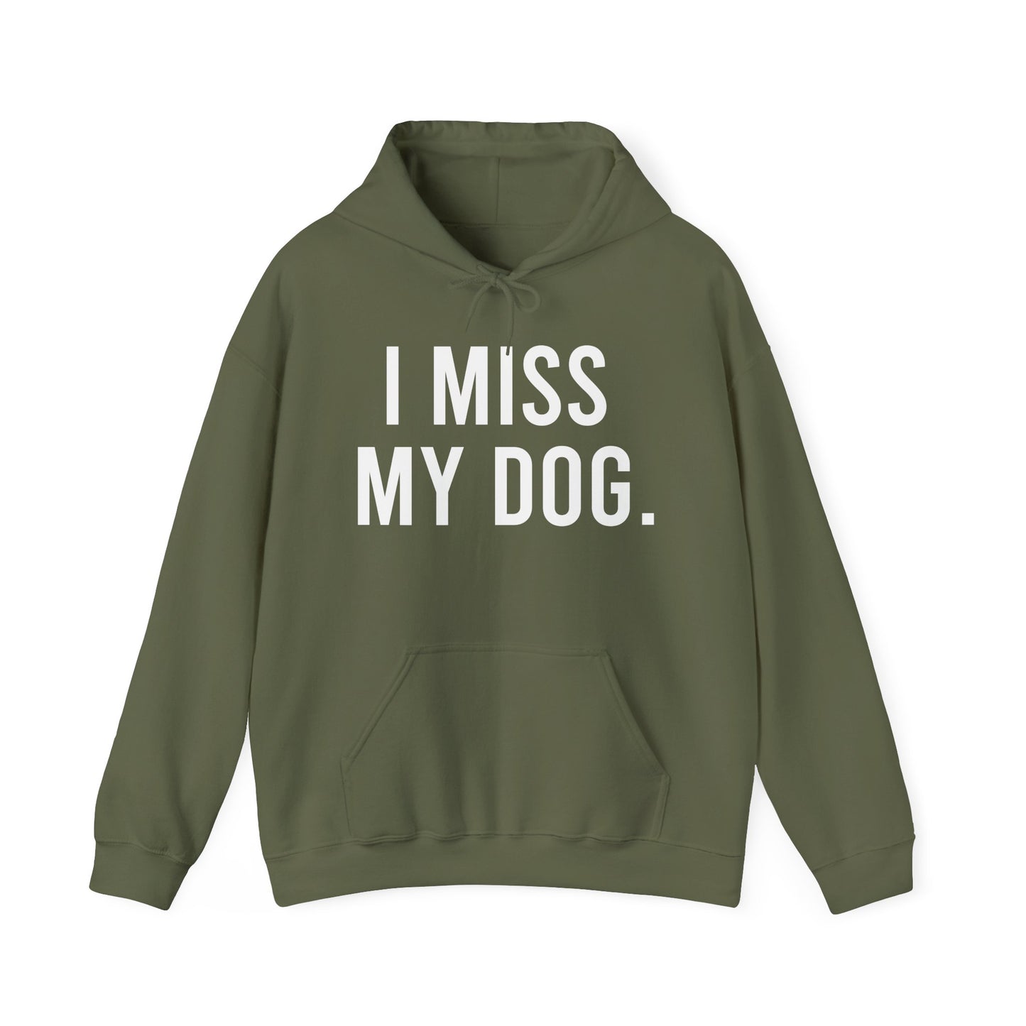 Sudadera con capucha "Extraño a mi perro.” - Blanco